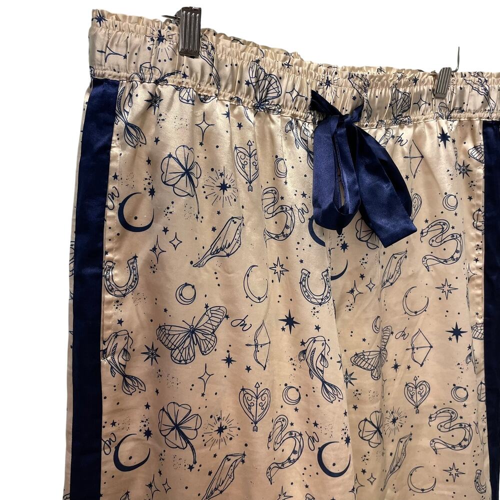 Mer-Sea Pajama Pants L Wide Leg Celestial Sailor Witchy Luck - Picture 6 of 7